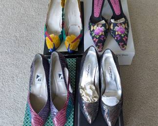 Lot #B37 - Paradox by Zalo, BCBGirls, J Renee, Impo Fun Colored Vintage Heels, Sizes 7.5-8