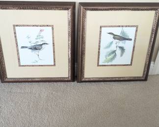 Lot #B4 - Set of 2 Decorative Bird Prints in Elegant Frames