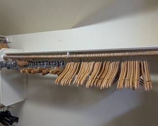 Lot #B68 - Eighty Wood Hangers - Assorted Types