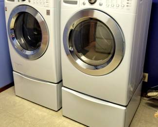 LG Washer and Dryer with Pedestals