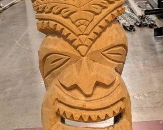 WST031 Polynesian Hand Carved Tiki Statue