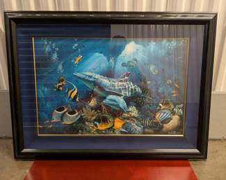 WST005 Interesting, Awesome and Beautiful "Christian Lassen" Painting or Lithograph in glass.