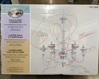 WST072 (1) Unused "Gala" 9 Light Chandelier From Hampton Bay.