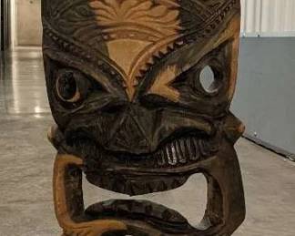 WST065 Polynesian Hand carved Tiki Statue By "Taufa"