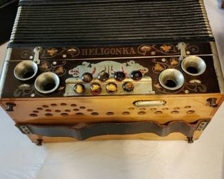 Concertina (accordion) from the 1920's. It's an Ant. Hlavacek Praha Heligonka from Czechoslovakia