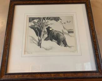 Reinhold Palenske (1884-1953) etching 'Season's End'