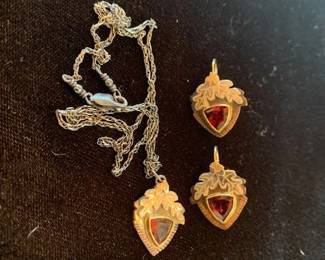 Vintage Cynthia Mann 22K, 14K sterling and garnet jewelry