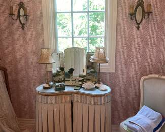 Vintage dressing table - we are still confirming the sconce will be for sale