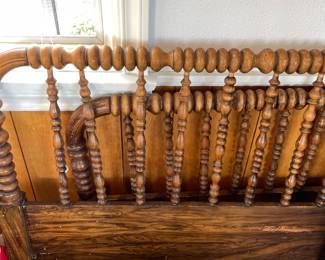 pair of antique bedframes