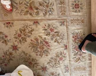 Aubusson Rugs - we have one in great shape and one that is enormous - but has a damage on one side.