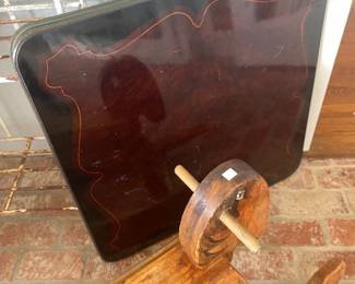 very very charming folding table - very western or ringling bros!