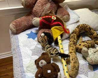 Vintage teddy bears and toys