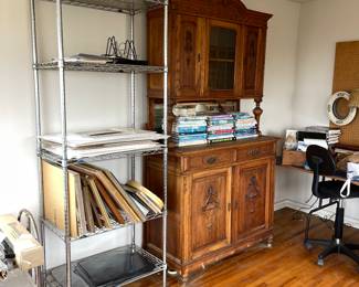 French cabinet - wire rack - art supplies 