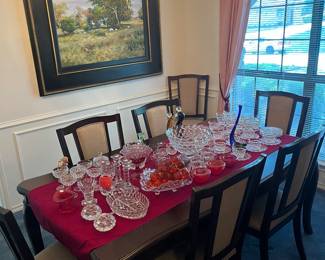 Beautiful Dining Set, American Fostoria and Fine Art. 