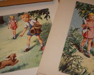 This is a portfolio of sweet 1960's heavy paper stock 12 
 "by 16" illustrations. 