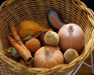 The fall decor is throughout the sale. 