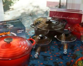 Tables of useful table wares to include cookware and bakeware 