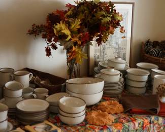 Dansk Denmark  stoneware service for six plus serving pieces and extra bowls. etc 