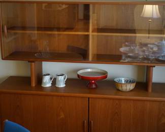Denmark teak sideboard with glass top 