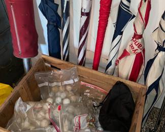 Umbrellas and practice balls 