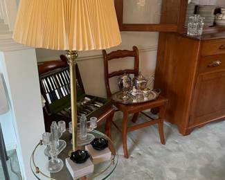 Silver-plated flatware and tea set 