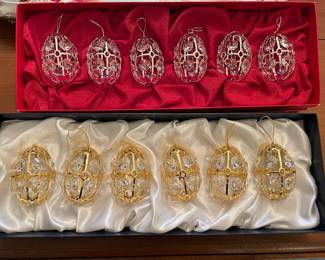 Faberge egg ornaments —sold in sets of 6 -boxed