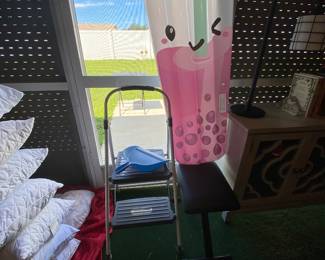 Pool float, step ladder and piano adjustable seat