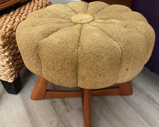 Haywood Wakefield stool in original condition. Blue material off