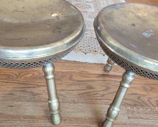 Pair of antique brass stools, most likely from India