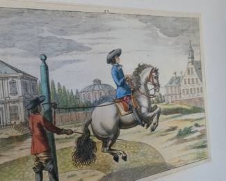 Training Horses etching, signed