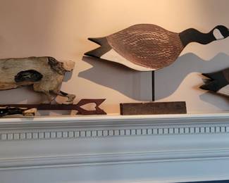 Nancy Thomas wooden hare and ducks