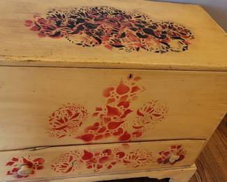 Antique painted blanket chest