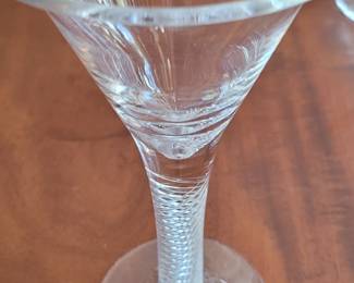 Authentic Colonial Williamsburg Air Twist wine glasses, set of 12 (one has a cravk), no longer produced