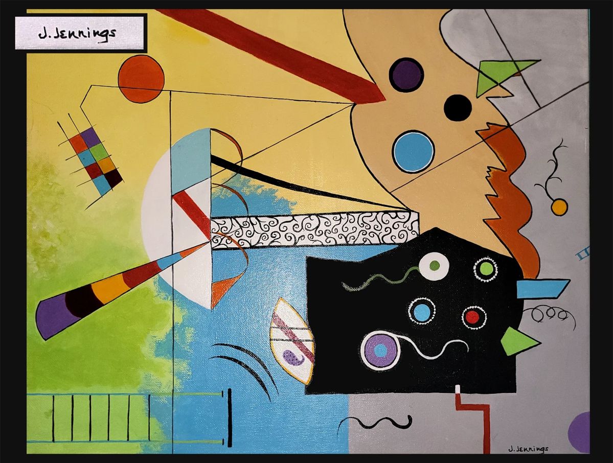 J Jennings Signed Abstract Art
