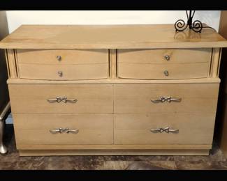 Mid Century Modern Dresser Has a Matching Chest of Drawers