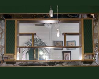 Large Vintage Mirrored Shelving Unit/Shadow Box