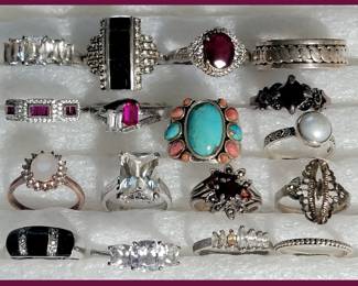 Mostly Sterling Silver Rings