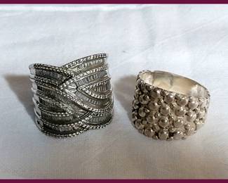 2 Very Large Sterling Statement Rings