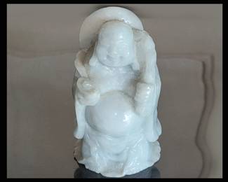 Stunning Off White Jade Buddha