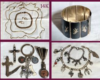 14K Chains, Very Large Siam Sterling Bracelet, Sterling Charm Bracelets and More 