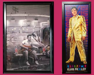 Elvis and Marilyn Framed Poster and Elvis in Gold Suit Poster 