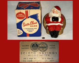 Vintage Santa Bank with Original Box
