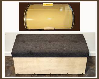 Good Storage; Brabantia Metal Breadbox and Small Cushioned Trunk