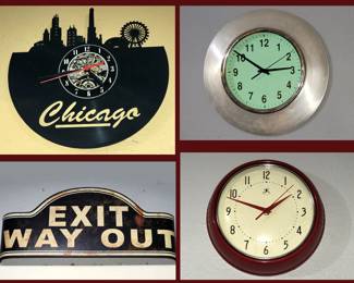 Clocks & Exit Sign 