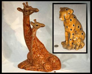 Giraffe and Baby Made in FLA and Cheetah and Baby Made in Zimbabwe