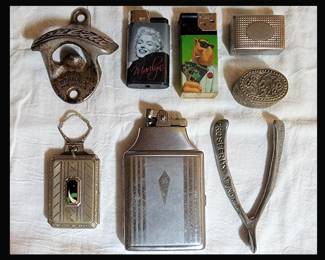 Vintage Coke Bottle Opener, Vintage Ronson Cigarette Case Combo Lighter, Pill Box and More 