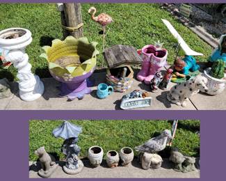 Some of the Yard Art including Solid Cement Pieces and There is More!