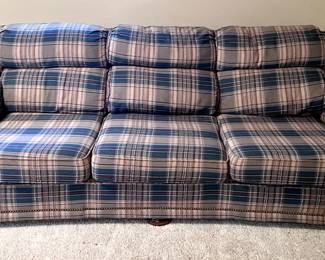 Very comfy plaid couch! Great for a cabin! 