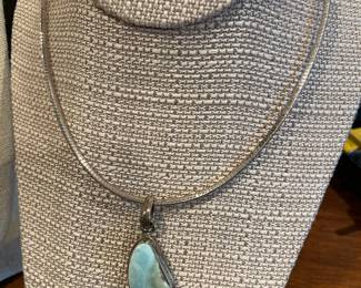 Sterling silver and torquise necklace