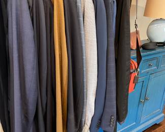 Men's suits, cashmere sport coats, "current" blue jackets and suits - size 44L